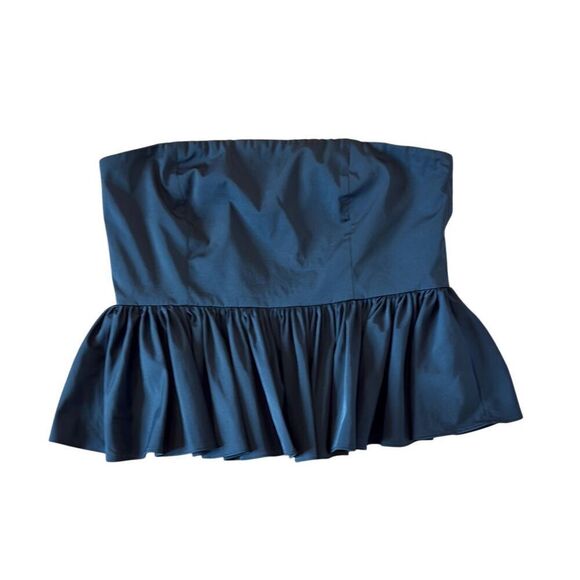 J.Crew strapless black taffeta peplum top size 6 - Picture 3 of 10